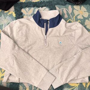 Bonobos Gray Zip Up Heathered Cotton Blend Size Large